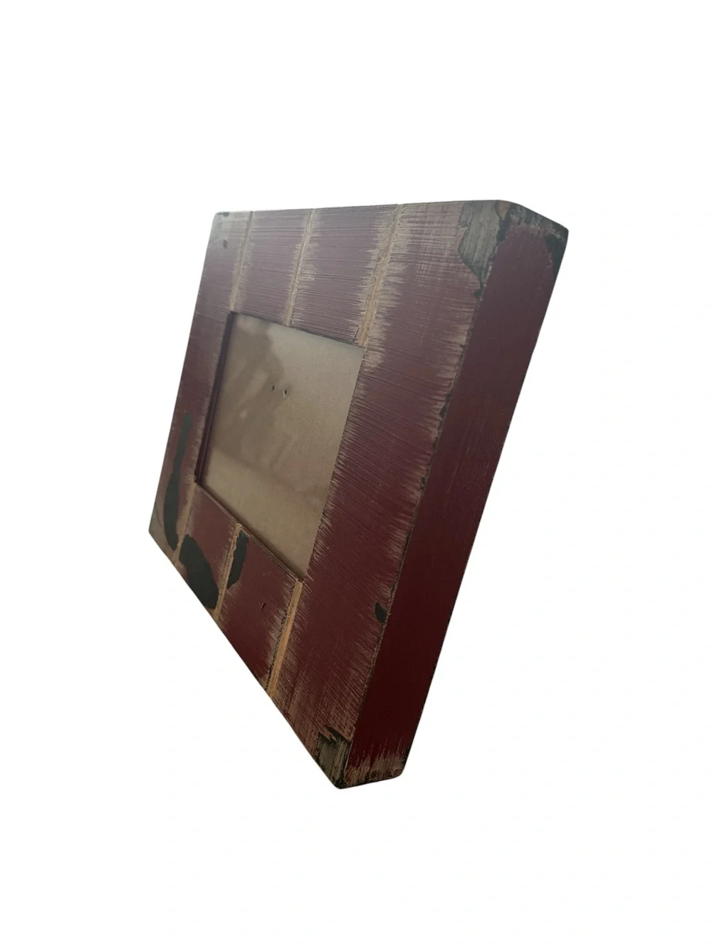 Rustic Distressed Red Wood Photo Frame Farmhouse Decor 4.5x6x5